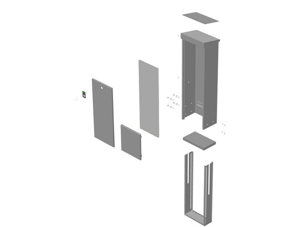 Enoc markskåp 390x207x995 lackat grå med EBR lås, Godkänt enligt Robusta Nät 